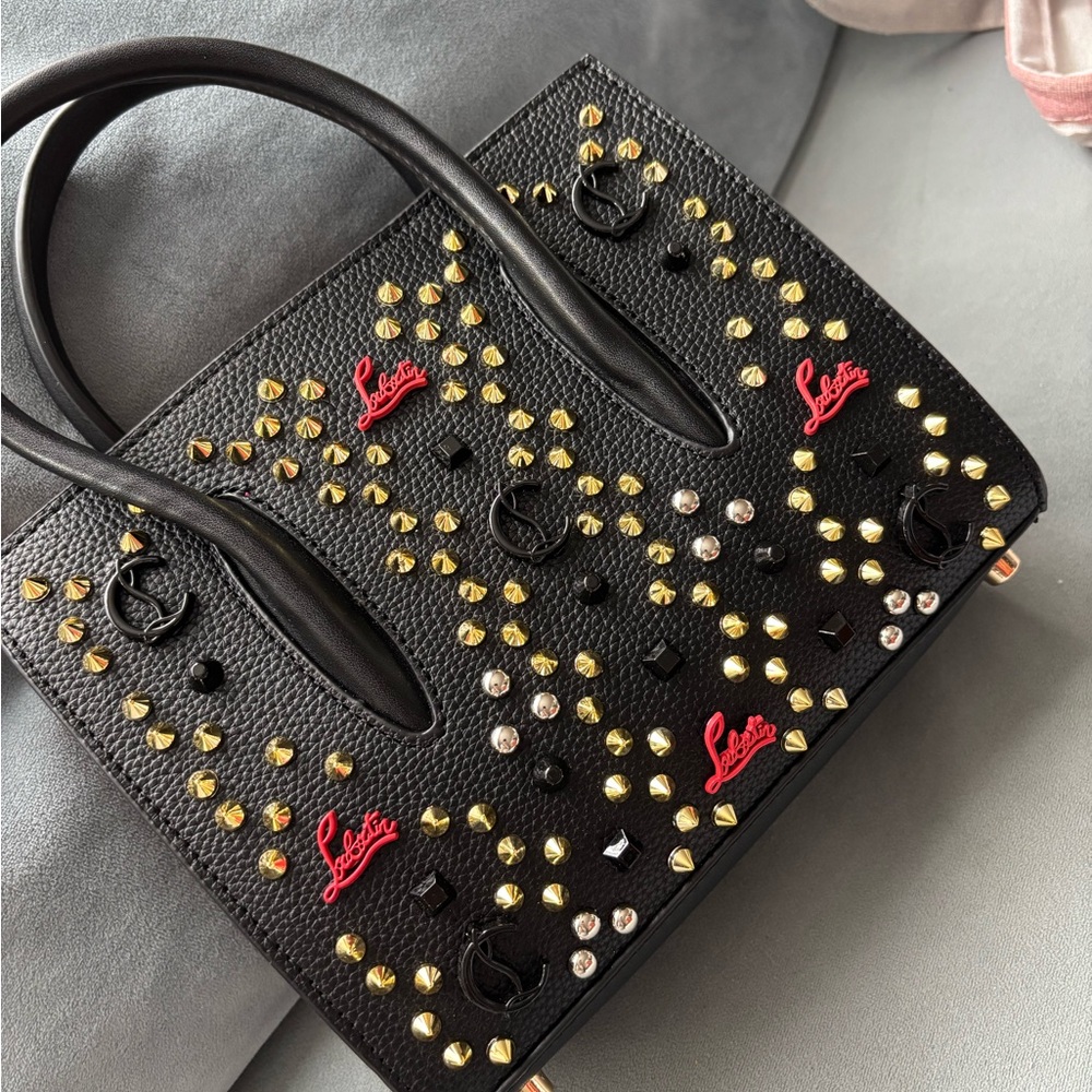 Luxury Black and Red Tote Bag with dust bag